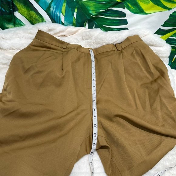 Lands’ End 12P Tan Caramel Wool Office Work Fall Winter Minimalist Classic Pants - Picture 4 of 10